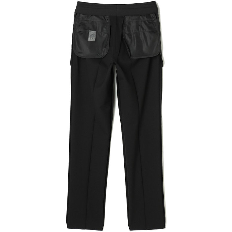 ブラックライン 【SLIM TAPERED】【春夏】0タックテーパードパンツ/ブラック×バーズアイ/「氷撃」冷感PRINT/4S SUSTAINABILITY&ECOLOGY FABRIC「ウォッシャブル」「ストレッチ」/※裾上げ済み仕様 黒