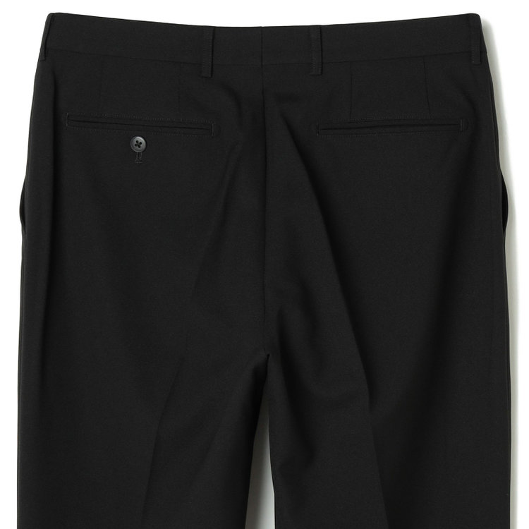 ブラックライン 【SLIM TAPERED】【春夏】0タックテーパードパンツ/ブラック×バーズアイ/「氷撃」冷感PRINT/4S SUSTAINABILITY&ECOLOGY FABRIC「ウォッシャブル」「ストレッチ」/※裾上げ済み仕様 黒