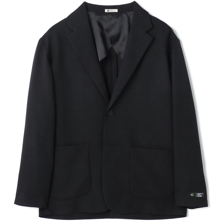 ブラックライン 【RBC】【春夏】2釦オーバーサイズジャケット/ブラック/パッチポケット/4S SUSTAINABILITY&ECOLOGY FABRIC 黒