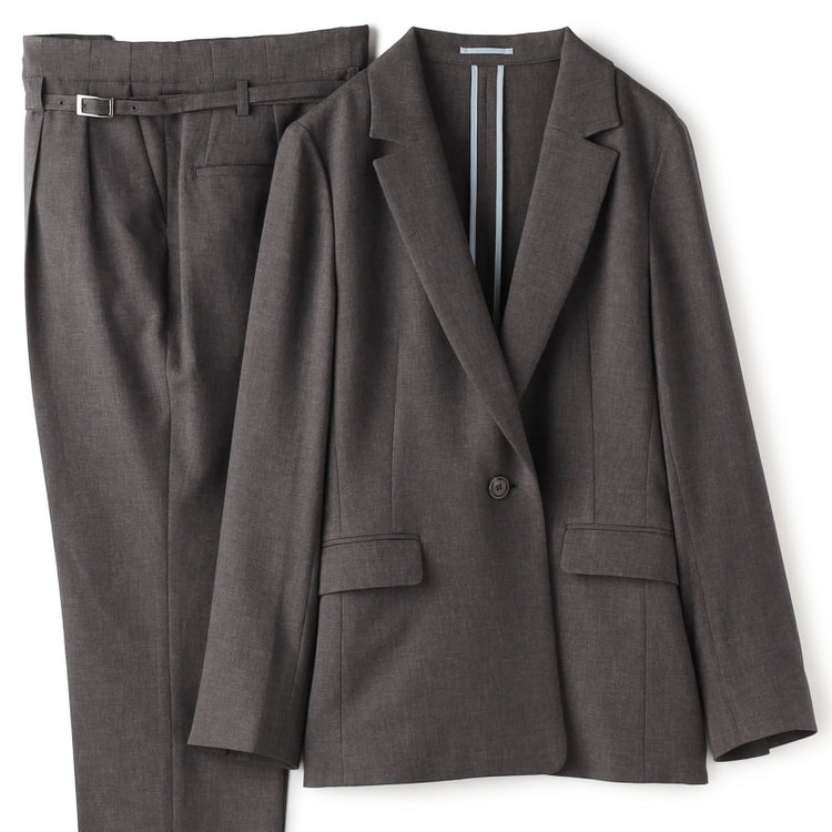 シルバーライン 【SILVER LINE】【年間】1釦シングルパンツスーツ/グレー/ウォッシャブル/Naturemier/4S SUSTAINABILITY&ECOLOGY FABRIC/※パンツ裾上げ済仕様 グレー中間