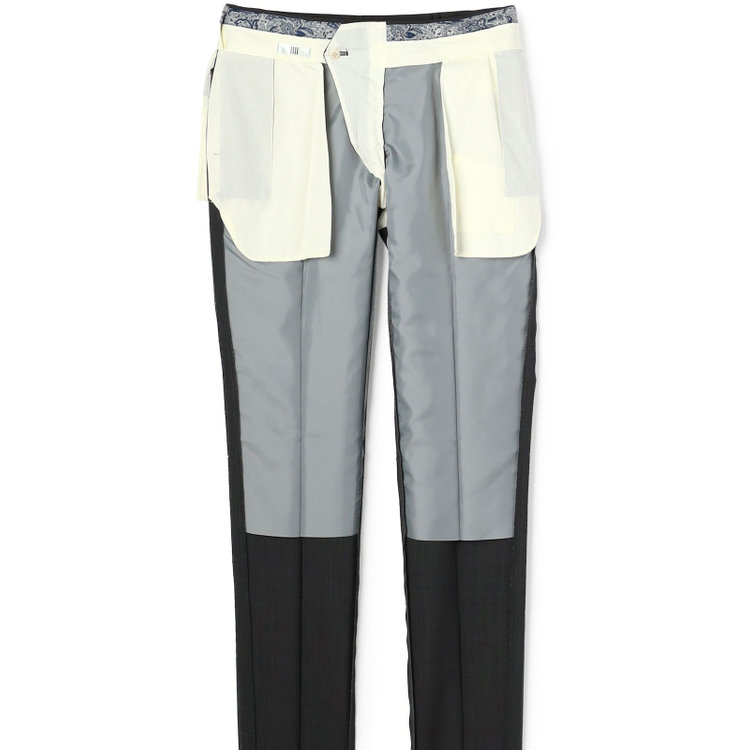 シルバーライン 【CLASSICO TAPERED】【春夏】ウール 1タックテーパードパンツ/グレー×ソリッド/ウエストムーブ/ウォッシャブル/※裾上げ必要 グレー濃色