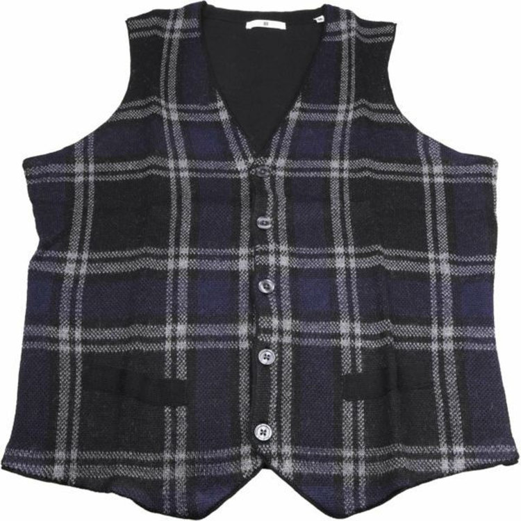 ブラックライン 【WEB限定/OUTLET】【SL】ニットジレ/ブラック＆グレー×チェック/RAUMER italia ブラック系(黒)