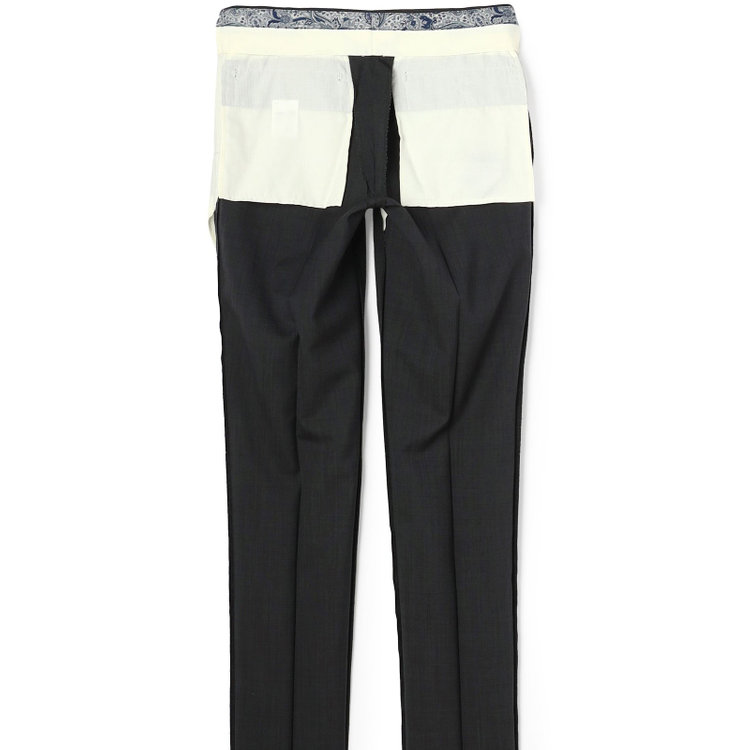 シルバーライン 【CLASSICO TAPERED】【春夏】ウール 1タックテーパードパンツ/グレー×ソリッド/ウエストムーブ/ウォッシャブル/※裾上げ必要 グレー濃色