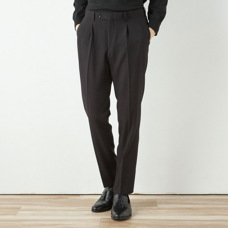 シルバーライン 【CLASSICO TAPERED】【秋冬】コーディネートパンツ付き/2釦シングルスーツ 1タック/グレー×ハウンドトゥース+ブラックソリッドパンツ/ウエストムーブ/4S SUSTAINABILITY&ECOLOGY FABRIC/※パンツ裾上げ済仕様 グレー中間