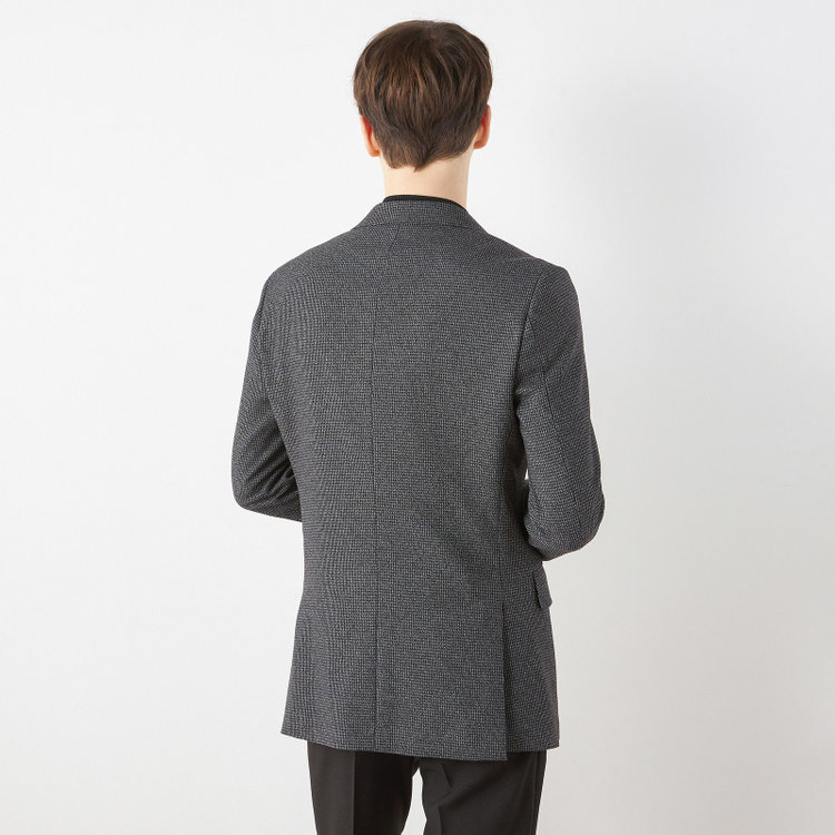 シルバーライン 【CLASSICO TAPERED】【秋冬】コーディネートパンツ付き/2釦シングルスーツ 1タック/グレー×ハウンドトゥース+ブラックソリッドパンツ/ウエストムーブ/4S SUSTAINABILITY&ECOLOGY FABRIC/※パンツ裾上げ済仕様 グレー中間