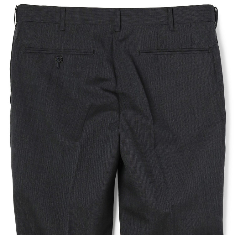 シルバーライン 【CLASSICO TAPERED】【春夏】ウール 1タックテーパードパンツ/グレー×ソリッド/ウエストムーブ/ウォッシャブル/※裾上げ必要 グレー濃色