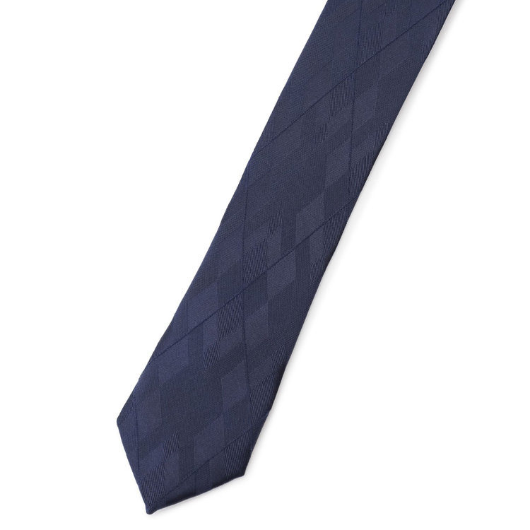 ブラックライン 【BLACK LINE】シルクブレンドチェックネクタイ 7.5cm幅/ネイビー その他