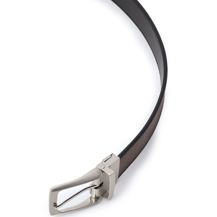 シルバーライン 【2WAY:両面対応】ピンバックルベルト 2.7cm幅/ブラウン&ブラック(ウエスト91cmまで対応) 茶中間