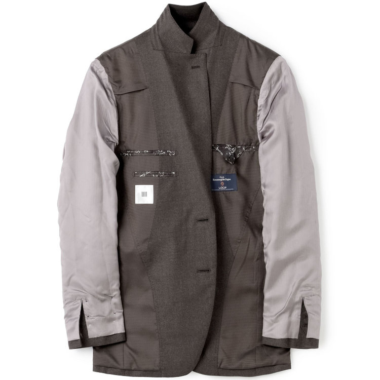 シルバーライン 【発送在庫あり】【CLASSICO TAPERED】【秋冬】2釦シングルスーツ 1タック/ブラウン/Ermenegildo Zegna LOOP woven in italy/※裾上げ必要 茶濃色