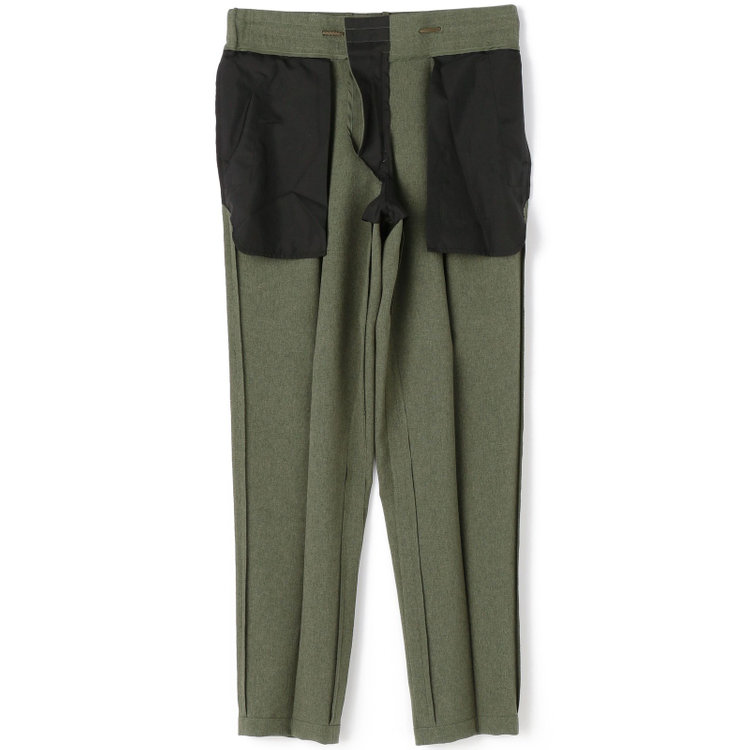 シルバーライン 【RBC】【春夏】3釦段返りシングルスーツ 2タック/カーキ/パッチポケット/ドローコード&ウエストシャーリング/※パンツ裾上げ済仕様 緑中間