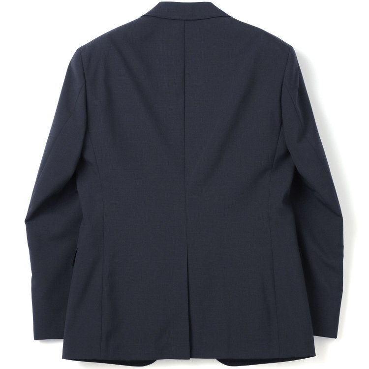 ブラックライン 【KSW】【春夏】スペアパンツ付き/2釦シングルスーツ 0タック/ネイビー×チェック/WASHABLE SUIT/※パンツ裾直し必要 紺中間