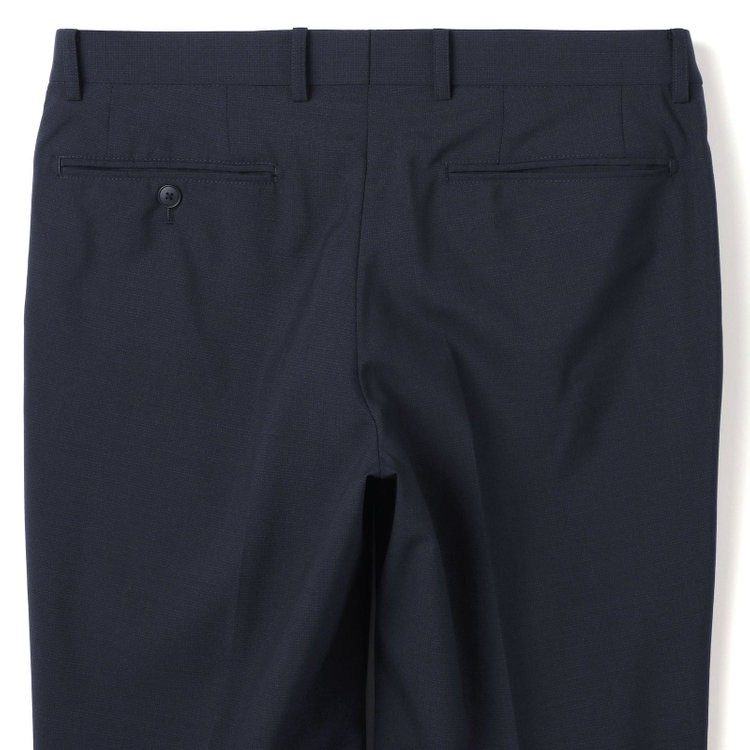 ブラックライン 【KSW】【春夏】スペアパンツ付き/2釦シングルスーツ 0タック/ネイビー×チェック/WASHABLE SUIT/※パンツ裾直し必要 紺中間
