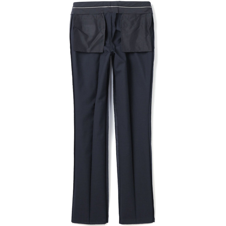 ブラックライン 【KSW】【春夏】スペアパンツ付き/2釦シングルスーツ 0タック/ネイビー×チェック/WASHABLE SUIT/※パンツ裾直し必要 紺中間