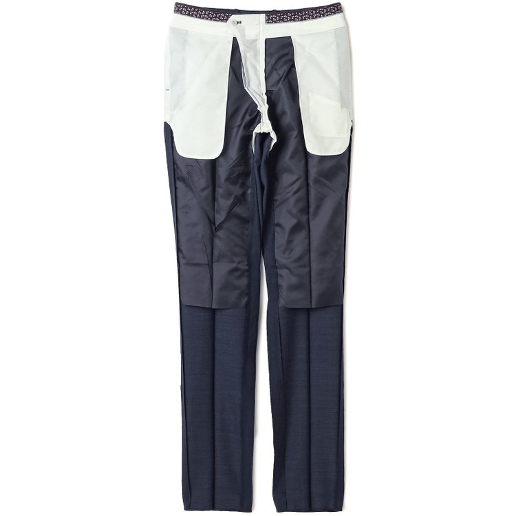 シルバーライン 【CLASSICO TAPERED】【年間】2釦シングルスリーピーススーツ 1タック/ネイビー×ピンドット/※裾上げ必要 紺中間