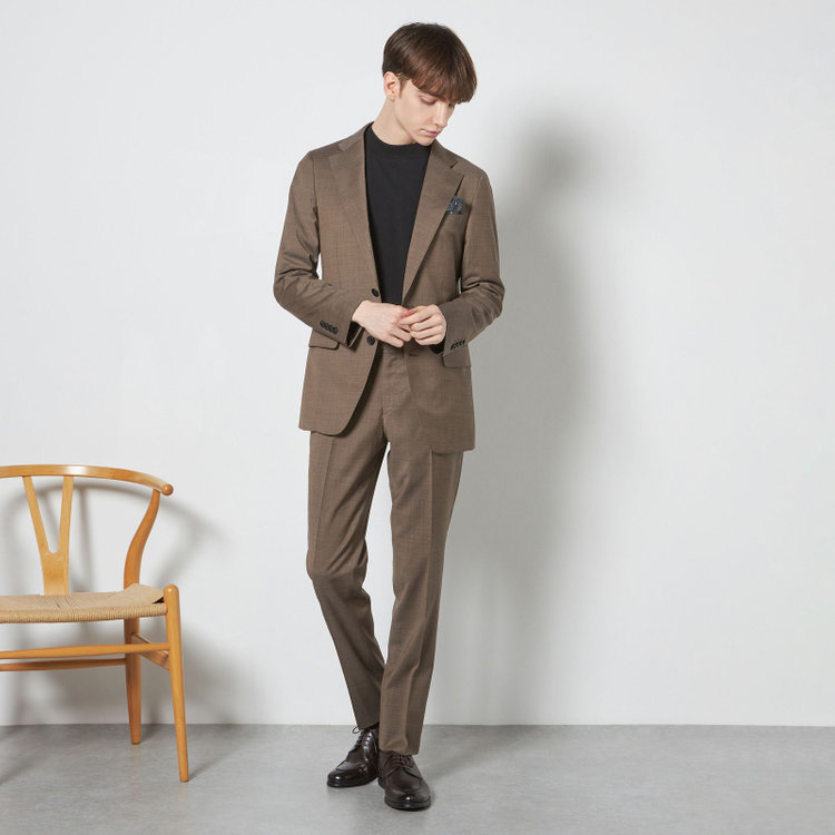 シルバーライン 【CLASSICO TAPERED】【春夏】2釦シングルスーツ 1タック/ブラウン/ウエストムーブ/REDA ACTIVE/NEW ZEALAND MERINO/SHOWER CLEAN/※パンツ裾上げ済仕様 茶淡色