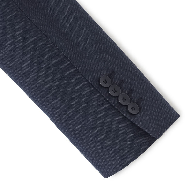 シルバーライン 【CLASSICO TAPERED】【年間】2釦シングルスリーピーススーツ 1タック/ネイビー×ピンドット/※裾上げ必要 紺中間