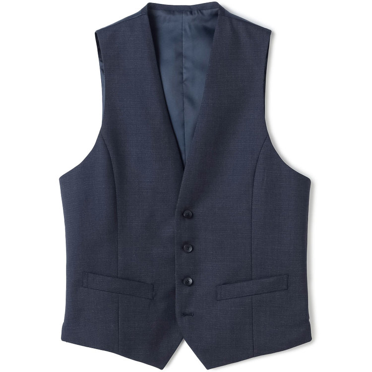 シルバーライン 【CLASSICO TAPERED】【年間】2釦シングルスリーピーススーツ 1タック/ネイビー×ピンドット/※裾上げ必要 紺中間