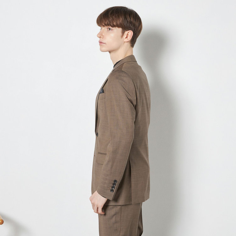 シルバーライン 【CLASSICO TAPERED】【春夏】2釦シングルスーツ 1タック/ブラウン/ウエストムーブ/REDA ACTIVE/NEW ZEALAND MERINO/SHOWER CLEAN/※パンツ裾上げ済仕様 茶淡色