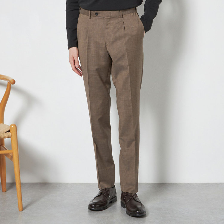 シルバーライン 【CLASSICO TAPERED】【春夏】2釦シングルスーツ 1タック/ブラウン/ウエストムーブ/REDA ACTIVE/NEW ZEALAND MERINO/SHOWER CLEAN/※パンツ裾上げ済仕様 茶淡色