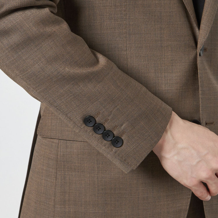 シルバーライン 【CLASSICO TAPERED】【春夏】2釦シングルスーツ 1タック/ブラウン/ウエストムーブ/REDA ACTIVE/NEW ZEALAND MERINO/SHOWER CLEAN/※パンツ裾上げ済仕様 茶淡色
