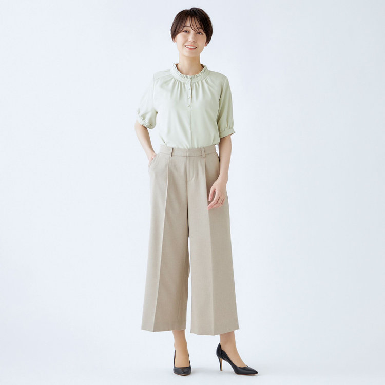 シルバーライン 【SL】【年間】ガウチョパンツ/ベージュ/ウォッシャブル 茶淡色