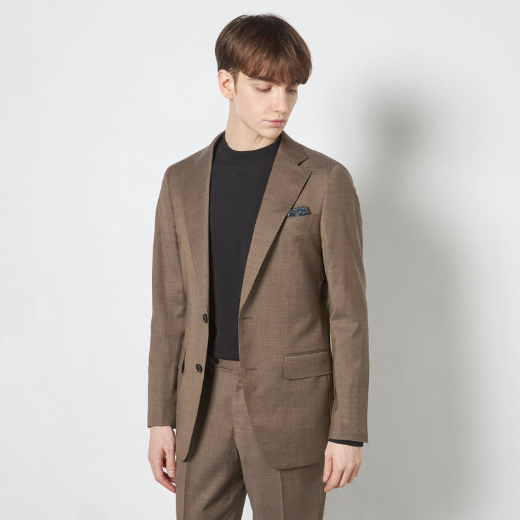 シルバーライン 【CLASSICO TAPERED】【春夏】2釦シングルスーツ 1タック/ブラウン/ウエストムーブ/REDA ACTIVE/NEW ZEALAND MERINO/SHOWER CLEAN/※パンツ裾上げ済仕様 茶淡色