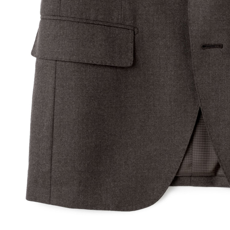 シルバーライン 【発送在庫あり】【CLASSICO TAPERED】【秋冬】2釦シングルスーツ 1タック/ブラウン/Ermenegildo Zegna LOOP woven in italy/※裾上げ必要 茶濃色