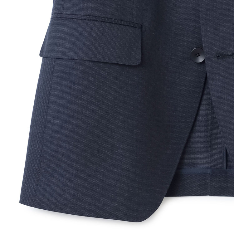 シルバーライン 【CLASSICO TAPERED】【年間】2釦シングルスリーピーススーツ 1タック/ネイビー×ピンドット/※裾上げ必要 紺中間