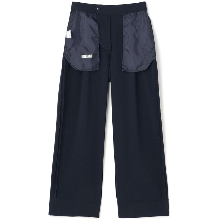 シルバーライン 【SL】【年間】1タックワイドストレートパンツ/ネイビー/ウォッシャブル/※裾上げ済仕様 紺中間