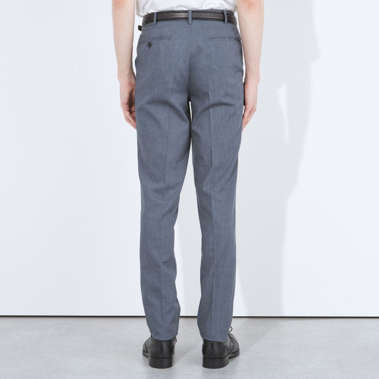 シルバーライン 【CLASSICO TAPERED】【春夏】1タックテーパードパンツ/ネイビー/ウエストムーブ仕様/ウォシャブル/「氷撃」冷感PRINT/※裾直し必要 グレー中間