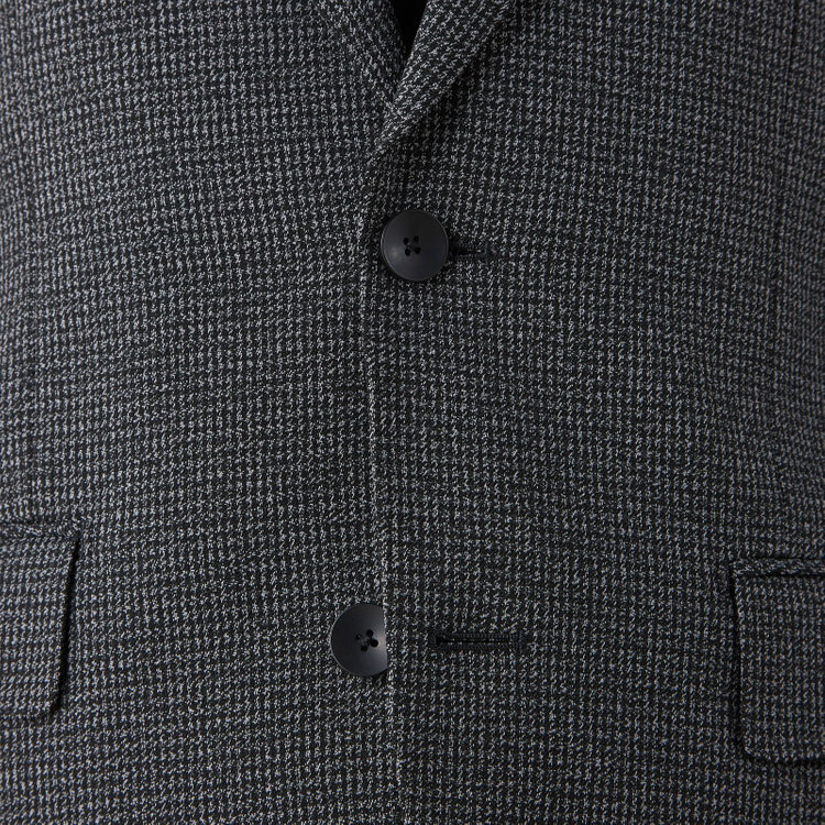 シルバーライン 【CLASSICO TAPERED】【秋冬】コーディネートパンツ付き/2釦シングルスーツ 1タック/グレー×ハウンドトゥース+ブラックソリッドパンツ/ウエストムーブ/4S SUSTAINABILITY&ECOLOGY FABRIC/※パンツ裾上げ済仕様 グレー中間