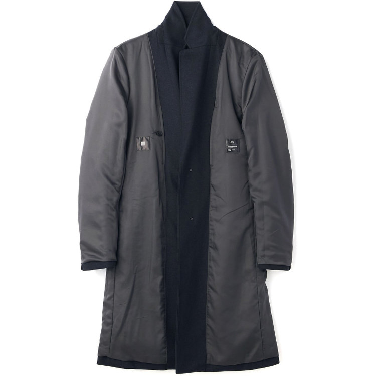 ブラックライン 【発送在庫あり】【SKINNY】ウールブレンドニットチェスターコート/ネイビー/4S 紺中間