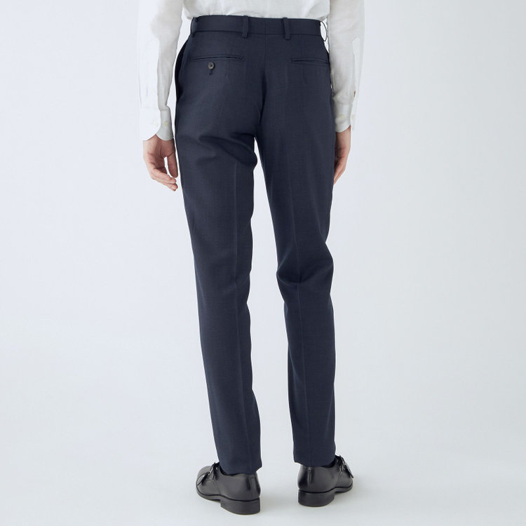 シルバーライン 【CLASSICO TAPERED】【年間】2釦シングルスリーピーススーツ 1タック/ネイビー×ピンドット/※裾上げ必要 紺中間