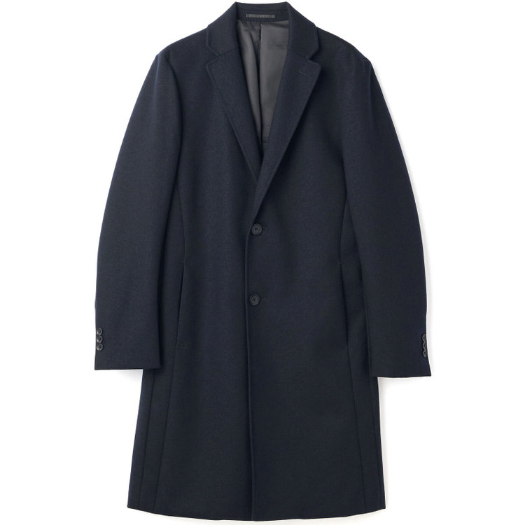 ブラックライン 【発送在庫あり】【SKINNY】ウールブレンドニットチェスターコート/ネイビー/4S 紺中間