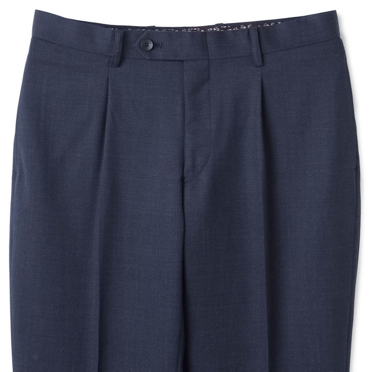 シルバーライン 【CLASSICO TAPERED】【年間】2釦シングルスリーピーススーツ 1タック/ネイビー×ピンドット/※裾上げ必要 紺中間