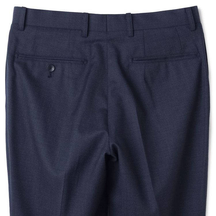 シルバーライン 【CLASSICO TAPERED】【年間】2釦シングルスリーピーススーツ 1タック/ネイビー×ピンドット/※裾上げ必要 紺中間