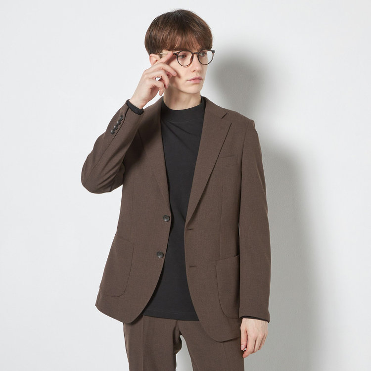 シルバーライン 【RBC】【春夏】コーディネートパンツ付き/2釦シングルスーツ 1タック/ブラウン+ブラックソリッドパンツ/パッチポケット/ウエストムーブ/4S AIR SUSTAINABILITY&ECOLOGY FABRIC/※パンツ裾上げ済仕様 茶濃色