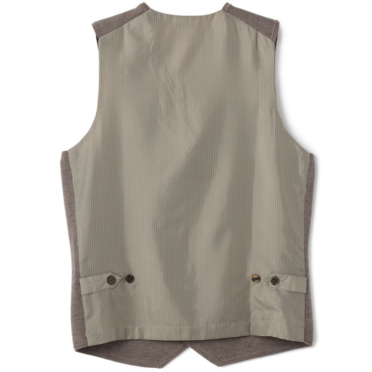 スーツセレクト 【RBC】【秋冬】ミラノリブ ニットダブルジレ(ベスト)/ブラウン 茶淡色