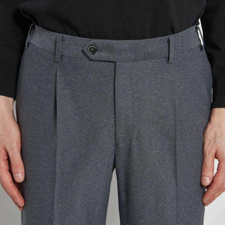 シルバーライン 【CLASSICO TAPERED】【春夏】1タックテーパードパンツ/グレー/ウエストシャーリング仕様/4S SUSTAINABILITY&ECOLOGY FABRIC/※裾直し必要 グレー中間