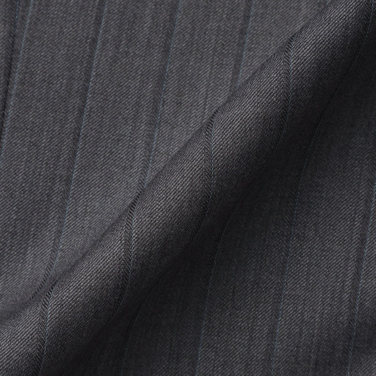 シルバーライン 【CLASSICO TAPERED】【春夏】3釦段返りシングルスーツ 2タック/グレー×シャドーストライプ/ウエストムーブ/MARZOTTO/※パンツ裾直し必要 グレー中間