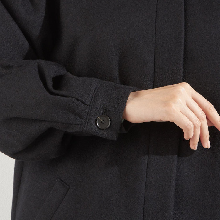 ブラックライン スタンドカラーテントシルエットコート 黒