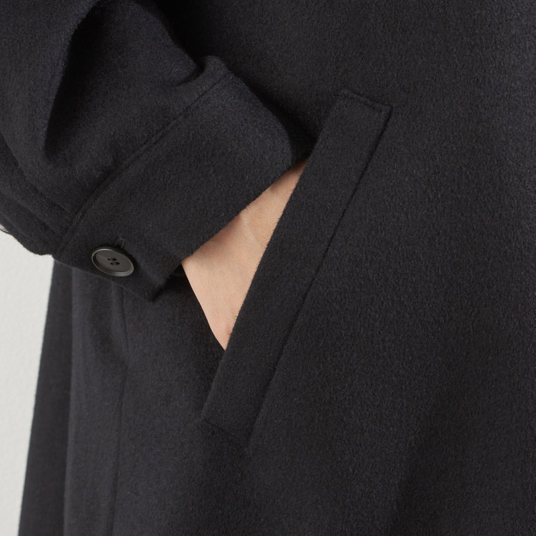 ブラックライン スタンドカラーテントシルエットコート 黒