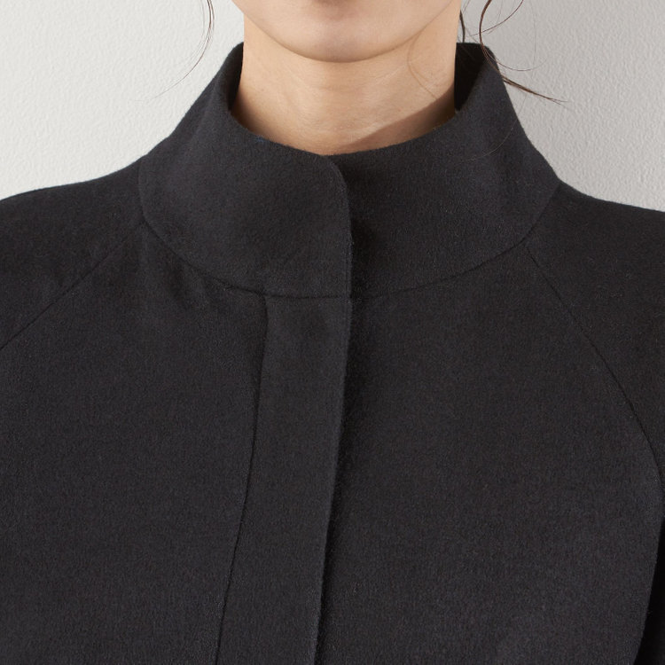 ブラックライン スタンドカラーテントシルエットコート 黒