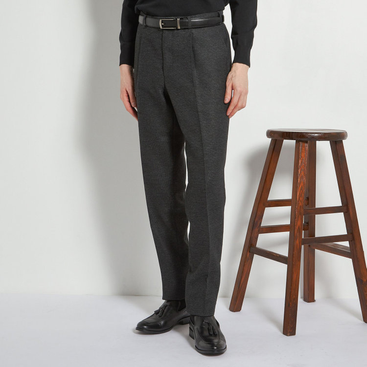 シルバーライン 【5DAYS CLOSET】【RBC】【春夏】1タックテーパードパンツ/グレー×レノクロス/ウエストムーブ仕様/4S SUSTAINABILITY&ECOLOGY FABRIC/※裾上げ必要 グレー濃色