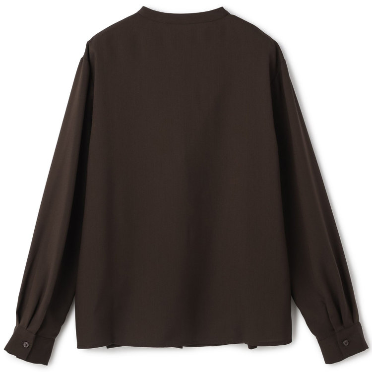 シルバーライン 【発送在庫あり】【SL/長袖】バンドカラー比翼ブラウス/ブラウン 茶中間