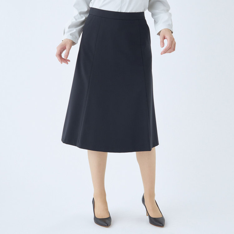 シルバーライン 【SL】【年間】セミフレアスカート/ネイビー/ウォッシャブル 紺中間