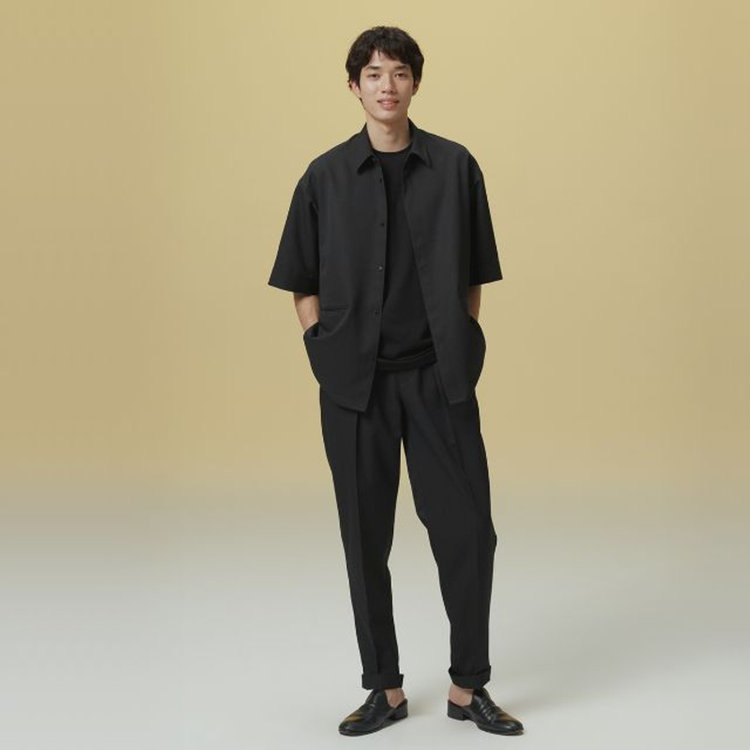 ブラックライン 「TailoredCasual」【春夏】ハーフスリーブシャツ/ブラック 黒