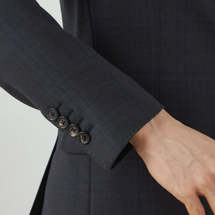 シルバーライン 【CLASSICO TAPERED】【秋冬】2釦シングルスーツ 1タック/ダークグレー×チェック/ウエストムーブ/Ermenegildo Zegna TRAVELLER woven in italy/※裾上げ必要 グレー濃色