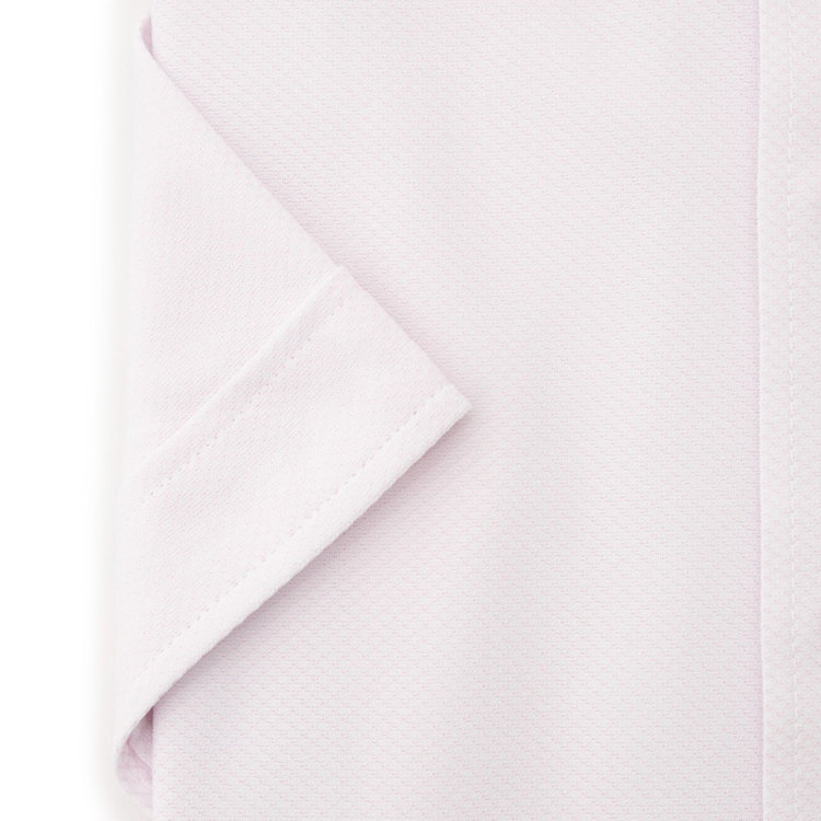 ブラックライン 【発送在庫あり】【BLACK LINE/半袖】ボタンダウンワイシャツ/ピンク×ドビー/釦付糸：ピンク/「4S」スーパーノンアイロン・ストレッチ 赤淡色