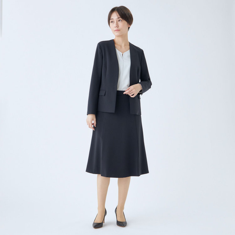 シルバーライン 【SL】【年間】セミフレアスカート/ネイビー/ウォッシャブル 紺中間